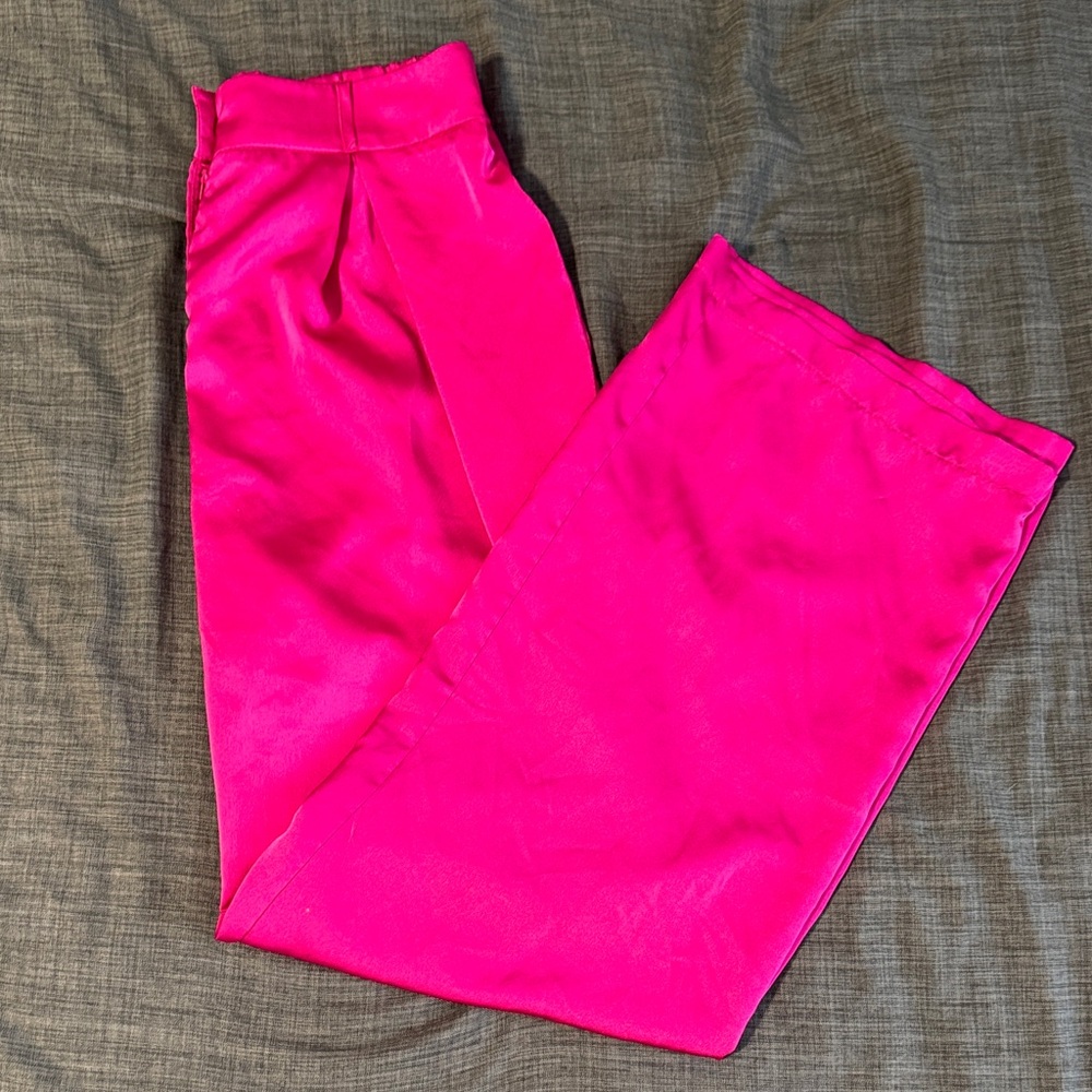 Haute Monde Hot Pink Wide-Leg Women’s Pants